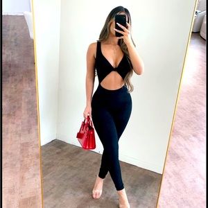 Black Tank Cutout Jumpsuit (Chrissy Tank Jumpsuit)
